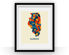 Charger l&#39;image dans la galerie, Illinois Map Print - Full Color Map Poster
