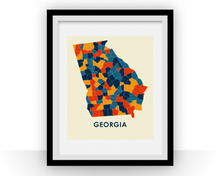 Charger l&#39;image dans la galerie, Georgia Map Print - Full Color Map Poster
