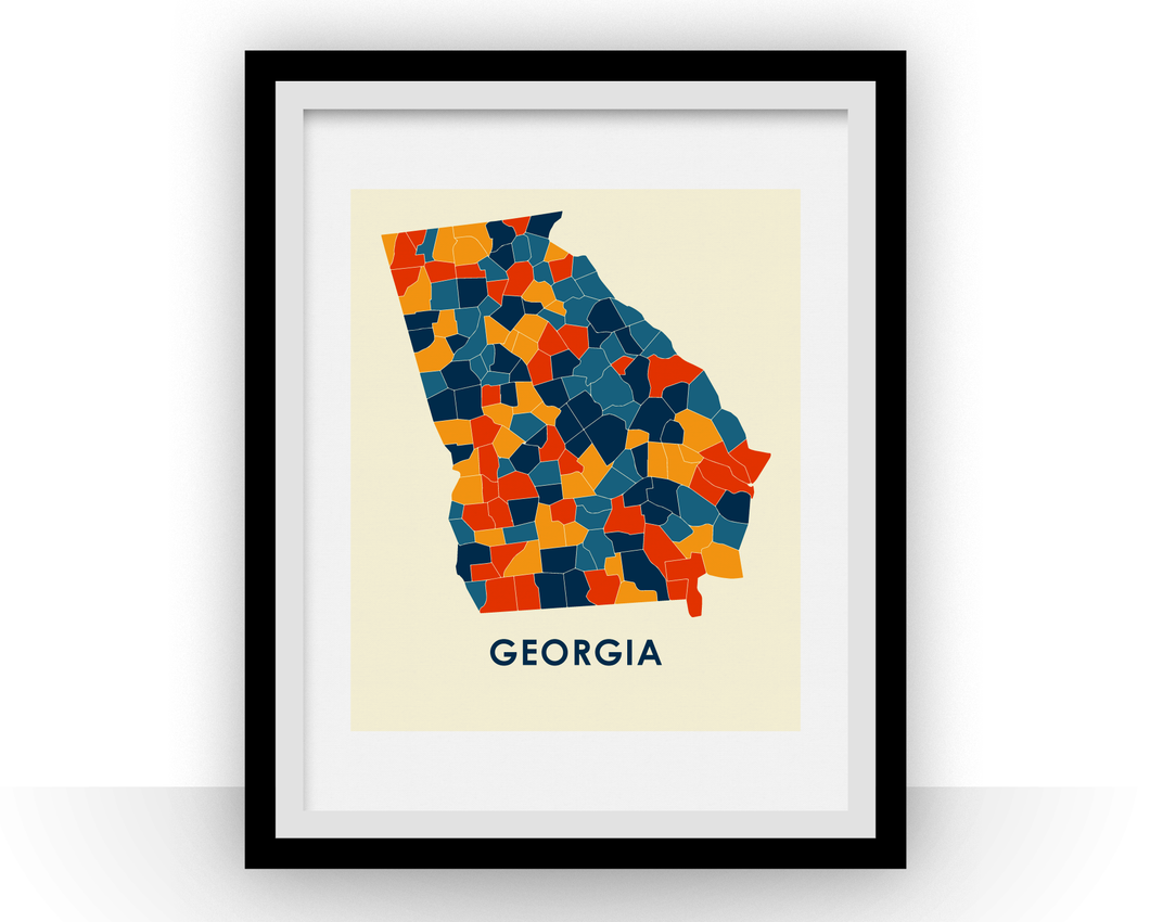 Georgia Map Print - Full Color Map Poster