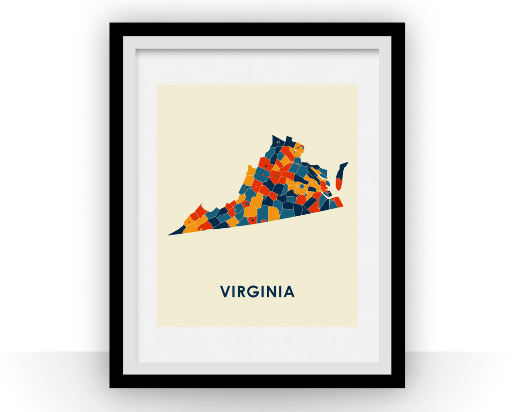 Virginia Map Print - Full Color Map Poster