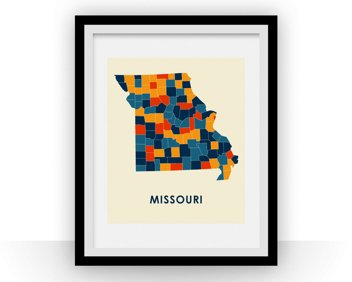 Missouri Map Print - Full Color Map Poster