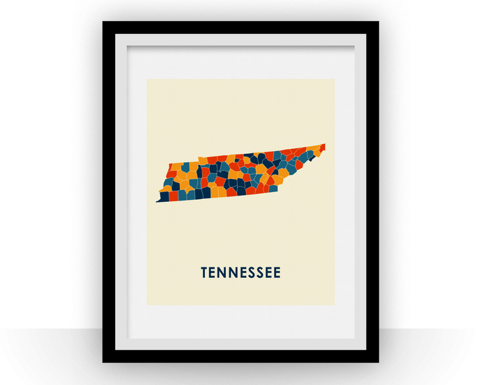 Tennessee Map Print - Full Color Map Poster