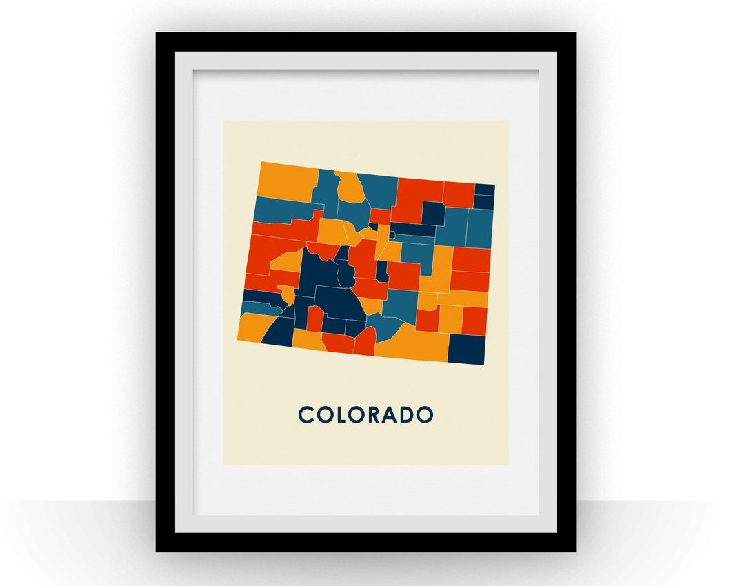 Colorado Map Print - Full Color Map Poster