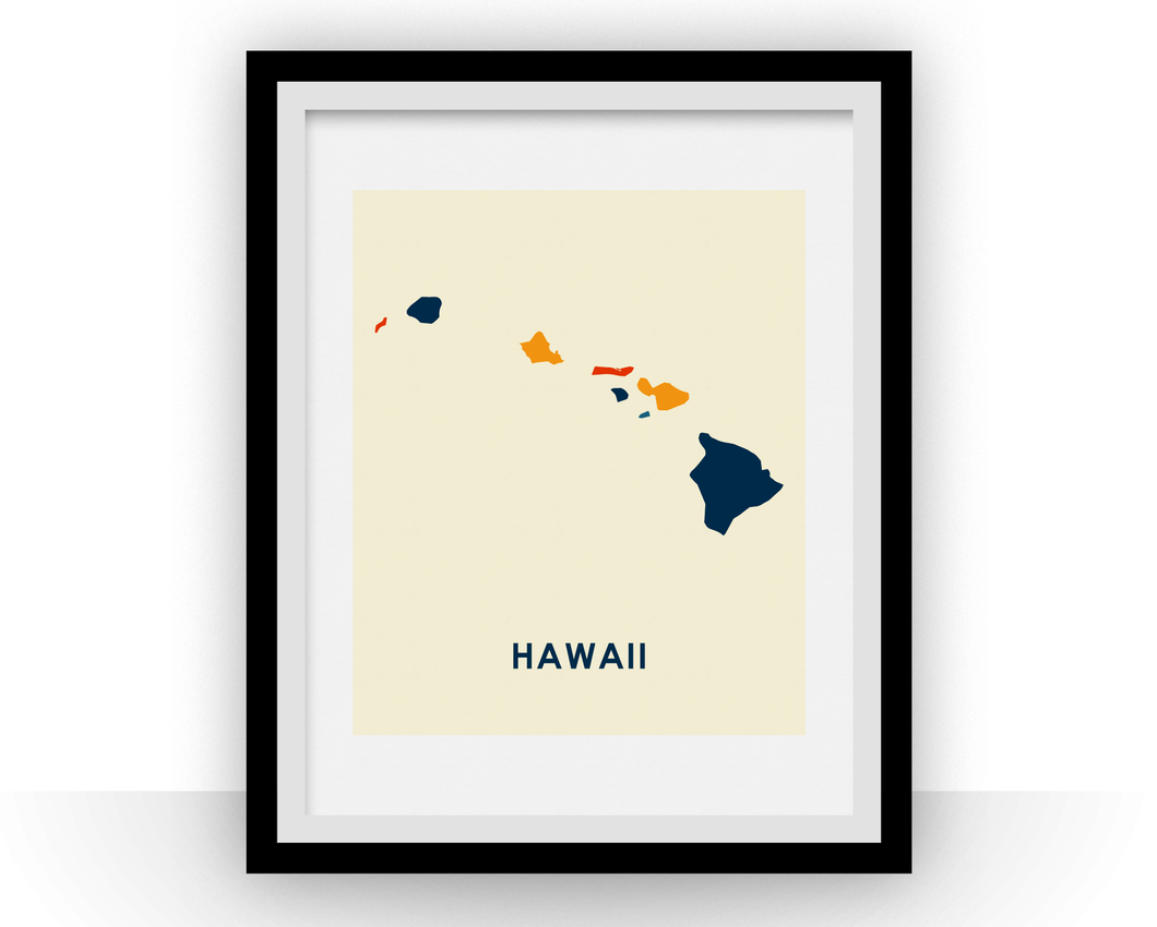 Hawaii Map Print - Full Color Map Poster
