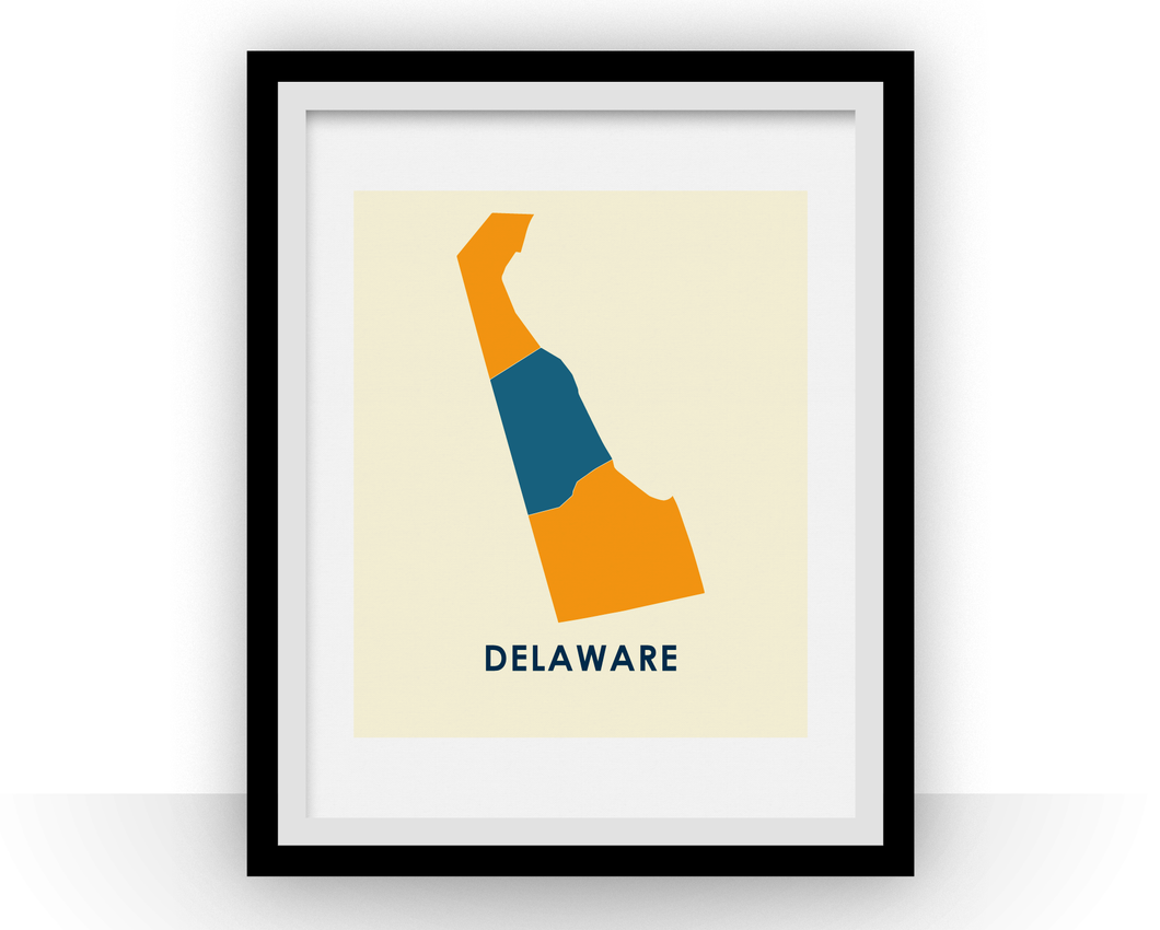 Delaware Map Print - Full Color Map Poster