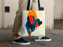 Load image into Gallery viewer, Maine Map Tote Bag - ME Map Tote Bag 15x15
