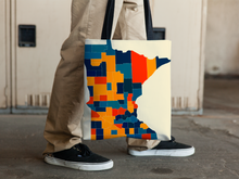 Load image into Gallery viewer, Minnesota Map Tote Bag - MN Map Tote Bag 15x15
