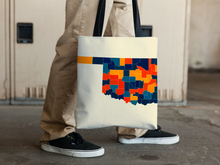 Load image into Gallery viewer, Oklahoma Map Tote Bag - OK Map Tote Bag 15x15
