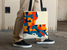 Load image into Gallery viewer, Louisiana Map Tote Bag - LA Map Tote Bag 15x15
