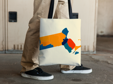 Load image into Gallery viewer, Massachusetts Map Tote Bag - MA Map Tote Bag 15x15
