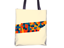 Load image into Gallery viewer, Tennessee Map Tote Bag - TN Map Tote Bag 15x15
