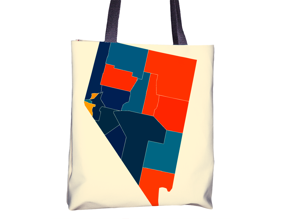 Nevada Map Tote Bag - NV Map Tote Bag 15x15