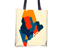 Load image into Gallery viewer, Maine Map Tote Bag - ME Map Tote Bag 15x15
