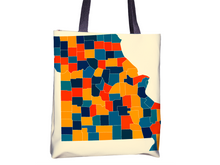 Load image into Gallery viewer, Missouri Map Tote Bag - MO Map Tote Bag 15x15
