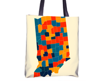 Load image into Gallery viewer, Indiana Map Tote Bag - IN Map Tote Bag 15x15
