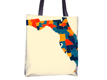 Load image into Gallery viewer, Florida Map Tote Bag - FL Map Tote Bag 15x15

