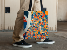 Load image into Gallery viewer, Memphis Map Tote Bag - Tennessee Map Tote Bag 15x15

