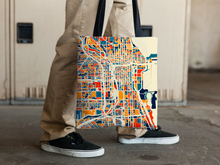 Load image into Gallery viewer, Chicago Map Tote Bag - Illinois Map Tote Bag 15x15
