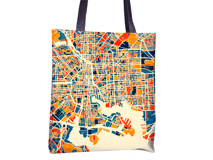 Baltimore Map Tote Bag - Maryland Map Tote Bag 15x15