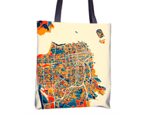 Load image into Gallery viewer, San Francisco Map Tote Bag - California Map Tote Bag 15x15
