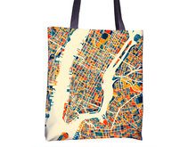 Charger l&#39;image dans la galerie, New York City Map Tote Bag - New York Map Tote Bag 15x15
