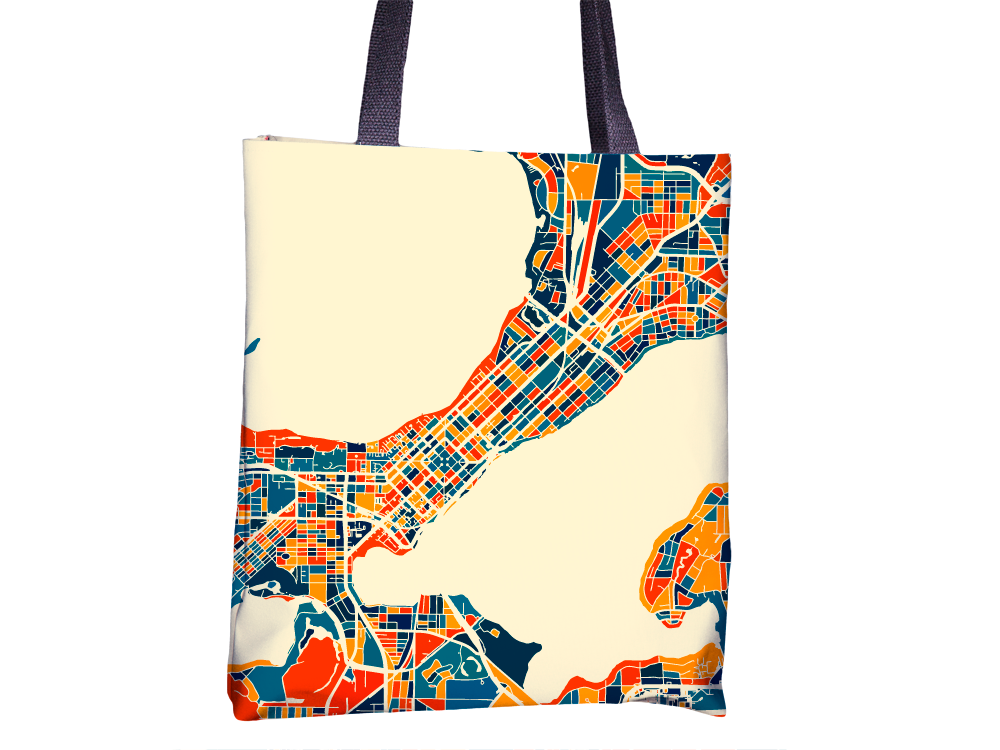 Madison Map Tote Bag - Wisconsin Map Tote Bag 15x15