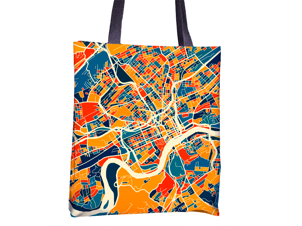 Knoxville Map Tote Bag - Tennessee Map Tote Bag 15x15