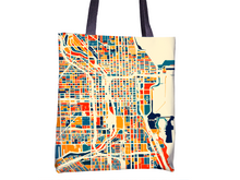 Load image into Gallery viewer, Chicago Map Tote Bag - Illinois Map Tote Bag 15x15
