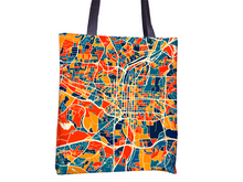 Load image into Gallery viewer, Raleigh Map Tote Bag - North Carolina Map Tote Bag 15x15
