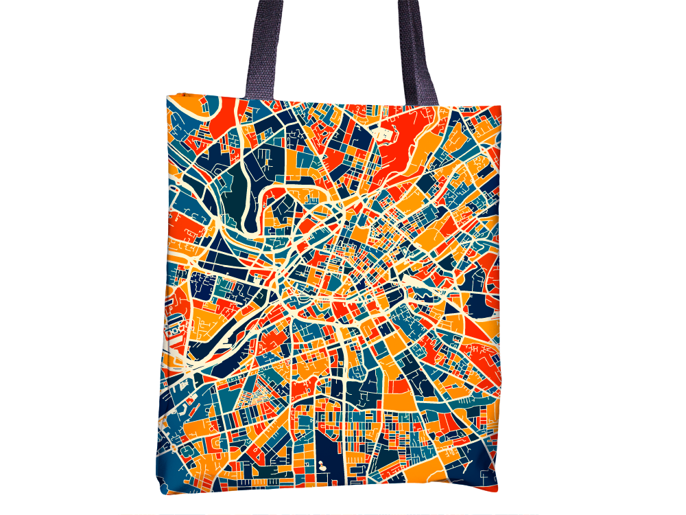 Manchester Map Tote Bag - England Map Tote Bag 15x15