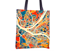 Load image into Gallery viewer, Pittsburgh Map Tote Bag - Pennsylvania Map Tote Bag 15x15
