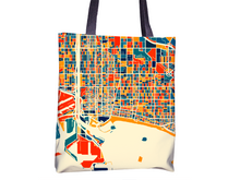 Load image into Gallery viewer, Long Beach Map Tote Bag - California Map Tote Bag 15x15

