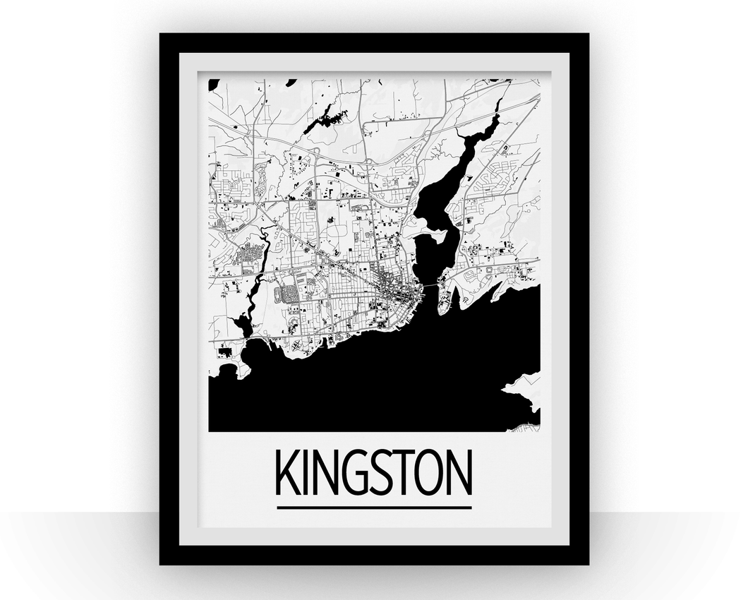 Kingston Map Poster - Ontario Map Print - Art Deco Series