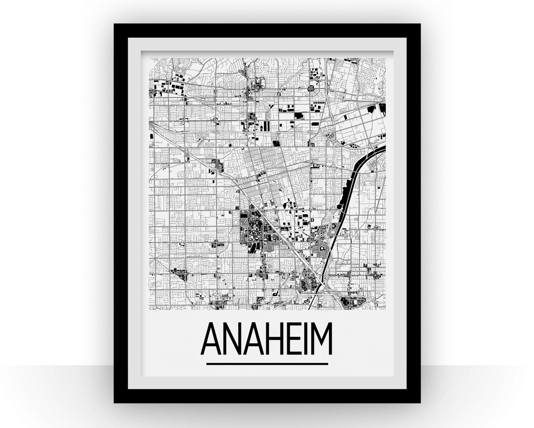 Anaheim Map Poster - usa Map Print - Art Deco Series