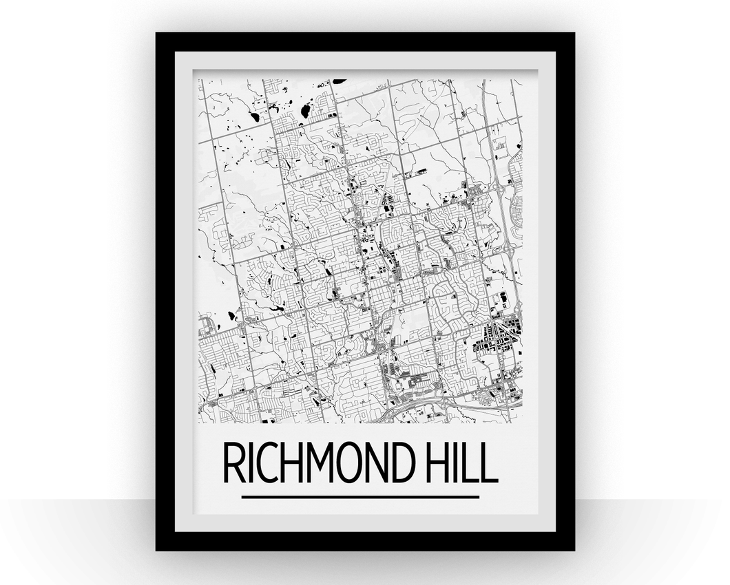 Affiche cartographique de Richmond Hill Ontario - Style Art Déco