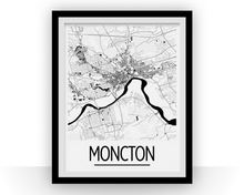 Load image into Gallery viewer, Moncton New Brunswick Map Poster - New Brunswick Map Print - Art Deco Series
