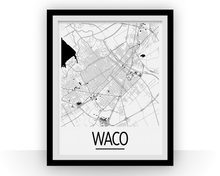 Load image into Gallery viewer, Waco Map Poster - Texas Map Print - Art Deco Series
