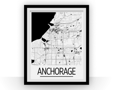 Charger l&#39;image dans la galerie, Anchorage Map Poster - usa Map Print - Art Deco Series
