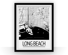 Charger l&#39;image dans la galerie, Long Beach Map Poster - usa Map Print - Art Deco Series

