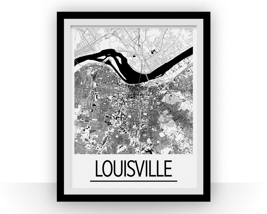 Affiche cartographique de Louisville - Style Art Déco