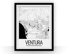Load image into Gallery viewer, Ventura Map Poster - California Map Print - Art Deco Series
