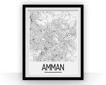 Charger l&#39;image dans la galerie, Amman Map Poster - jordan Map Print - Art Deco Series
