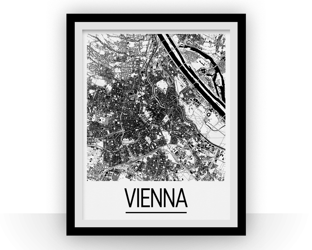 Vienna Map Poster - austria Map Print - Art Deco Series