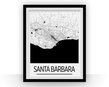 Load image into Gallery viewer, Santa Barbara Map Poster - California Map Print - Art Deco Series

