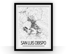 Load image into Gallery viewer, San Luis Obispo Map Poster - California Map Print - Art Deco Series
