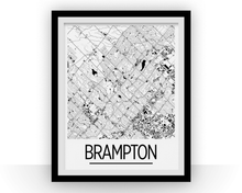 Load image into Gallery viewer, Brampton Ontario Map Poster - Ontario Map Print - Art Deco Series
