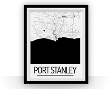 Charger l&#39;image dans la galerie, Affiche cartographique de Port Stanley ON - Style Art Déco
