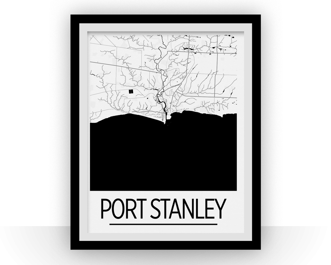 Port Stanley ON Map Poster - Ontario Map Print - Art Deco Series