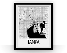 Charger l&#39;image dans la galerie, Tampa Map Poster - usa Map Print - Art Deco Series
