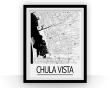 Load image into Gallery viewer, Chula Vista Map Poster - usa Map Print - Art Deco Series
